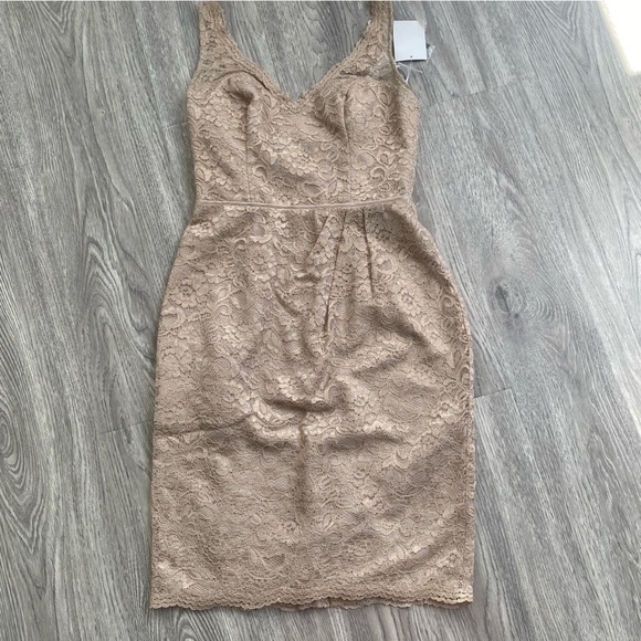 David's Bridal Dresses & Skirts - David’s Bridal Champagne Lace Short Tank Dress Size 2